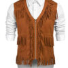 Men's MFJ021 Cowboy Brown Fringe Vest