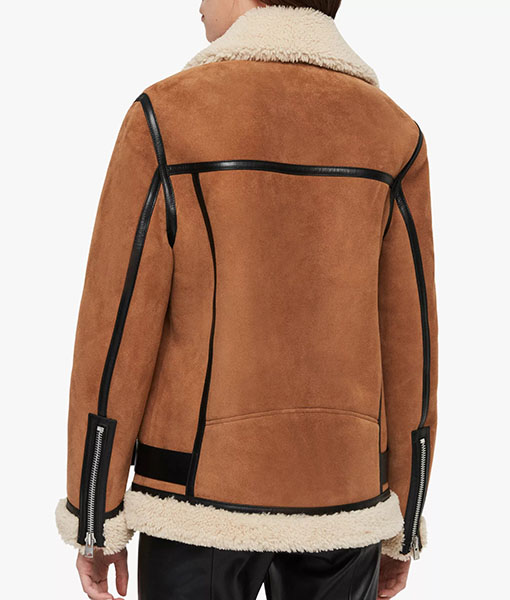 Patricia Brown Suede Leather Shearling Coat