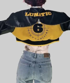 Moon Byul Lunatic Song Yellow and Black Leather Jacket | NYCJackets