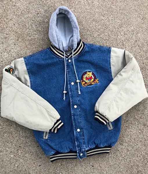 90s Xxxtentacion Winnie The Pooh Varsity Denim Jacket