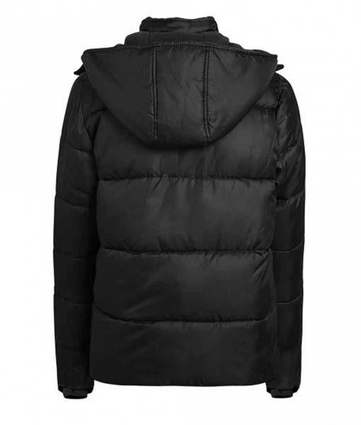 Frank Black Hooded Puffer Jacket