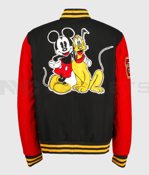 Mickey Mouse and Pluto Mens Varsity Jacket