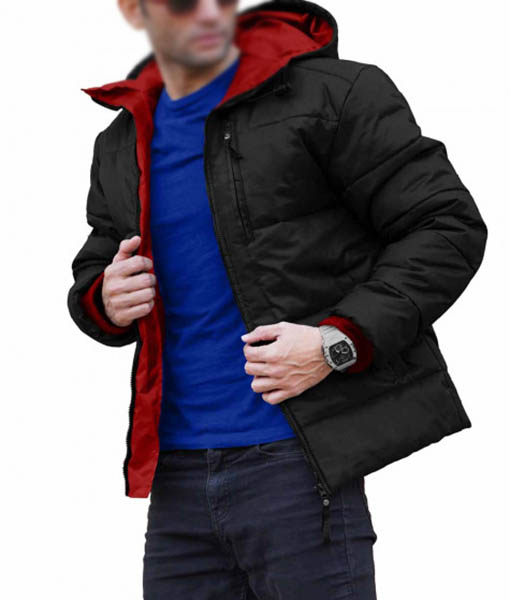 Shawn Black Hooded Puffer Jacket