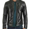 Steven Black Leather Jacket