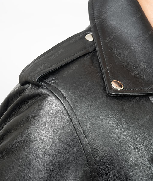 Men's Black Ebay Biker Leather Jacket