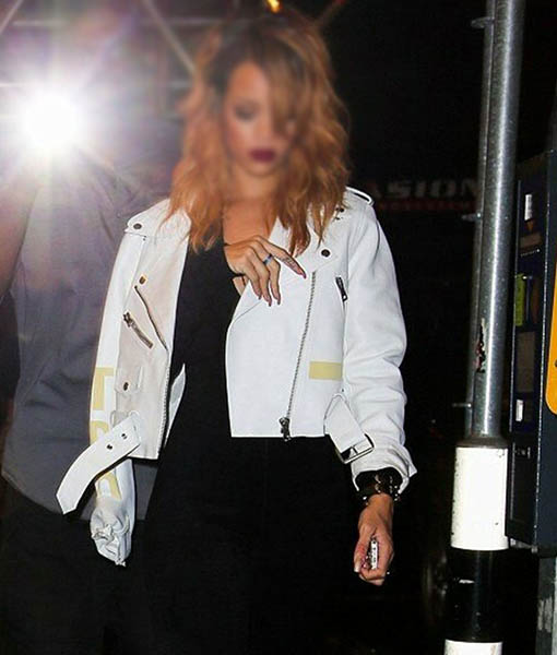 Rihanna Biker Leather Jacket