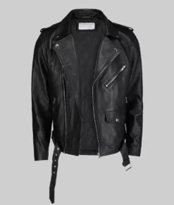 Sam Men's Black Biker Leather Jacket | NYC Jackets