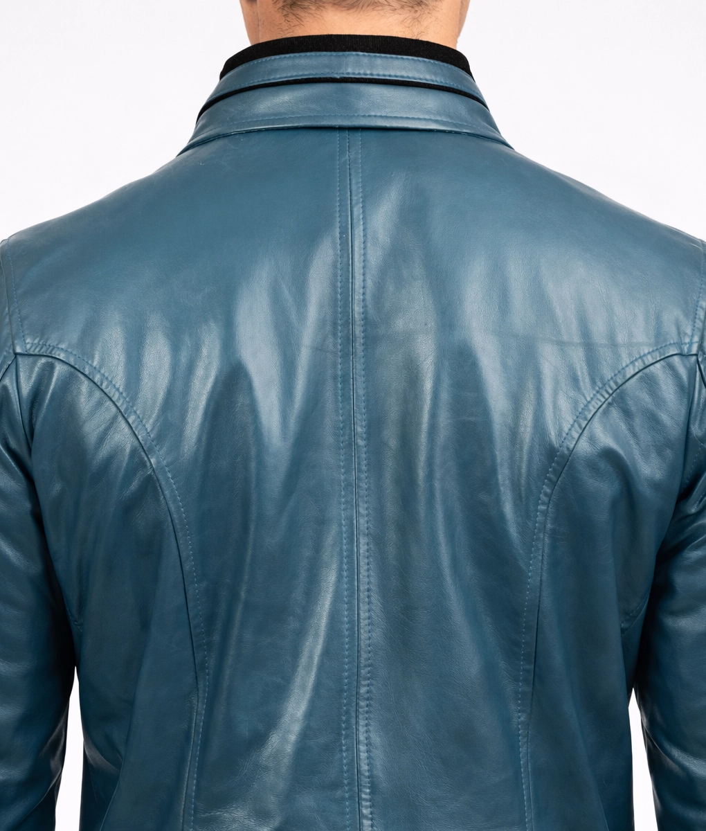 Hayden Blue Biker Jacket | Men's Blue Biker Jacket-1