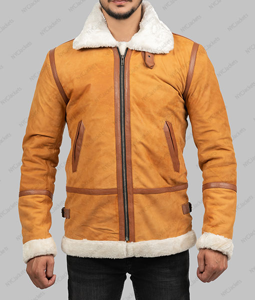 Men's Light Brown Shearling Jacket