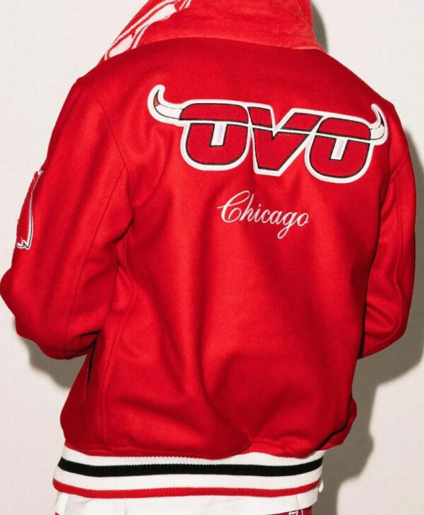 OVO NBA Chicago Bulls Mens Red Jacket