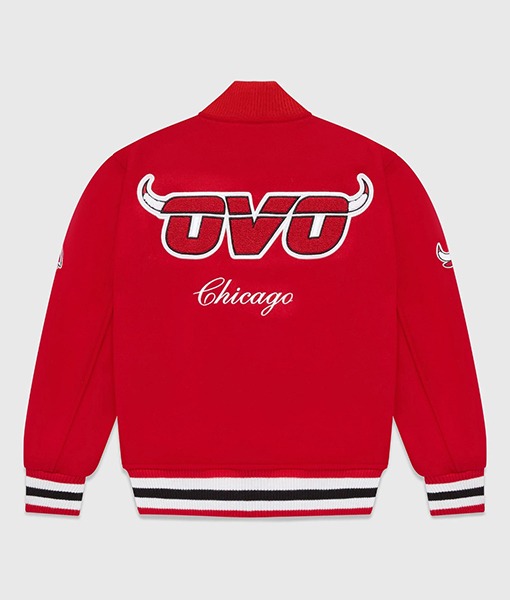 OVO NBA Chicago Bulls Red Jacket
