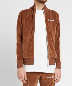 Palm Angels Brown Chenille Track Jacket