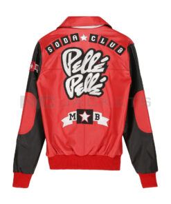 Pelle Red And Black Leather Jacket
