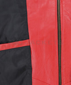 Pelle Red And Black Leather Jacket