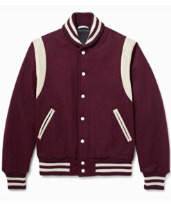 Teddy Burgundy Wool Varsity Jacket
