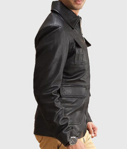 Jack Men's Black M-65 Field Leather Jacket | NYC Jackets