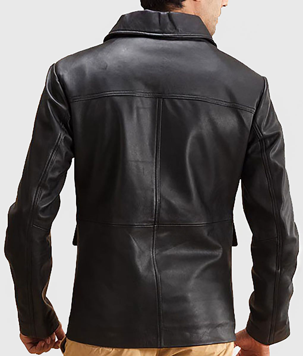 Jack Men's Black M-65 Field Leather Jacket | NYC Jackets