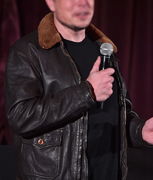 Elon Musk Brown Leather Jacket