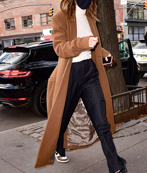 Kendall Jenner Street Style Brown Coat
