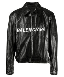 Dua Lipa Balenciaga Jacket - Dua Lipa Leather Jacket | Men's Leather Jacket - Front View