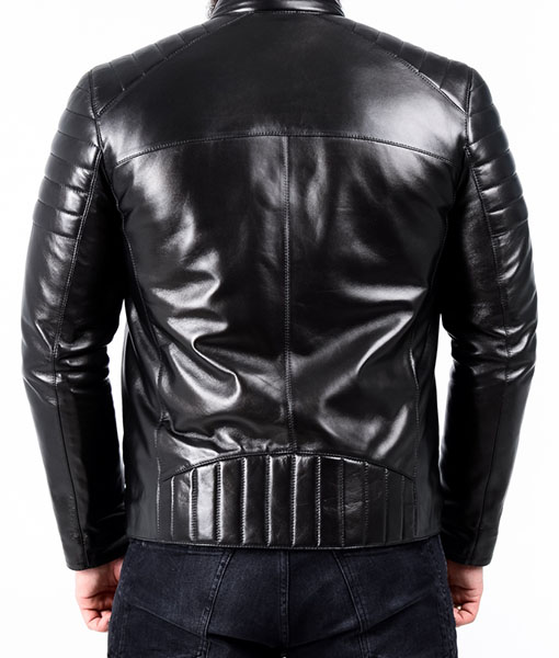 Men's Padded Leather Biker Jacket