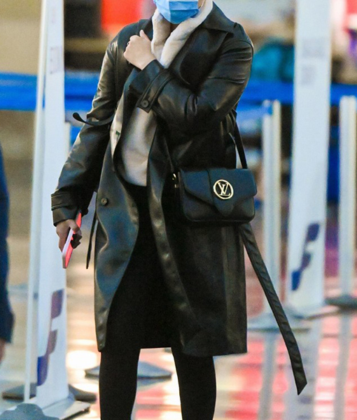 Selena Gomez Hosting Debut Leather Coat