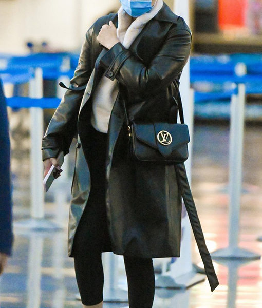 Selena Gomez Hosting Debut Leather Coat