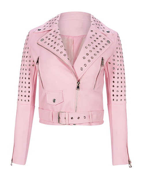 Girls5eva Summer Dutkowsky Pink Studded Jacket