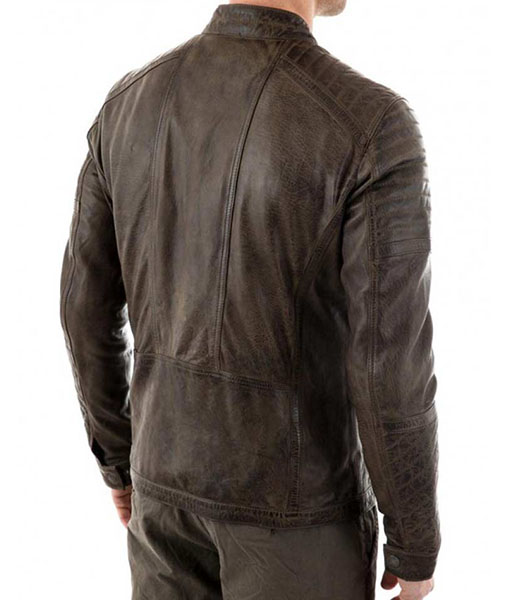 Men’s Quilted Shoulder Brown Jacket