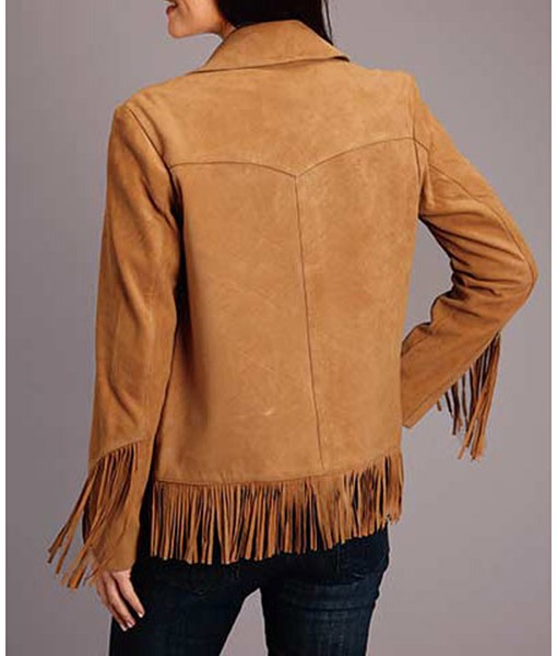 Birdy Brown Fringe Leather Jacket