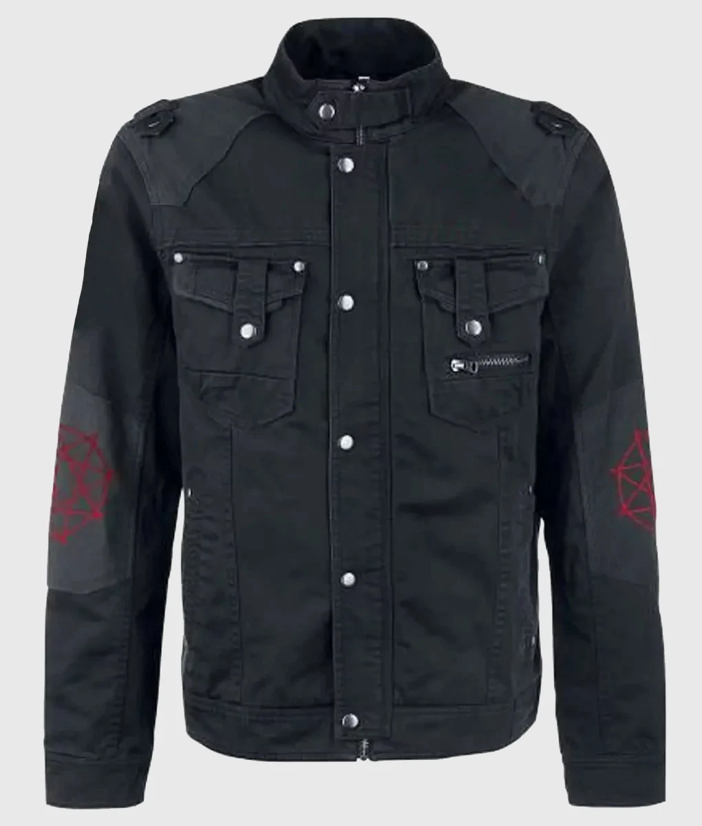 Corey Black Cotton Jacket-Front