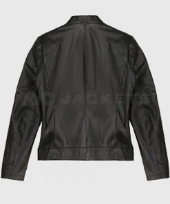Isabel Women's Black Leather Biker Jacket - Black Leather Biker Jacket for Women - Back View