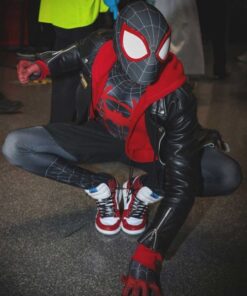 Spider‑Man Miles Morales Black Leather Jacket