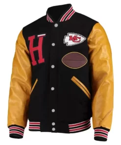 Chiefs Black and Yellow Letterman Jacket
