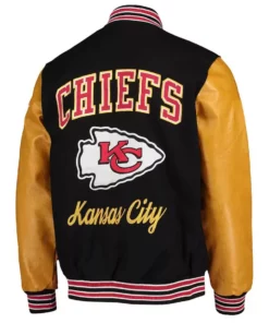 Chiefs Black and Yellow Letterman Jacket