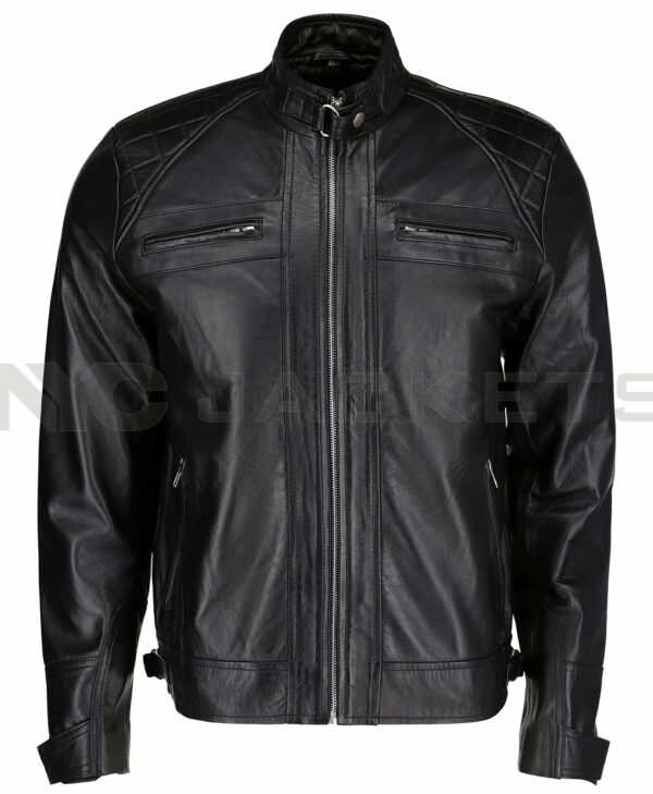 Diamond Black Biker Leather Jacket