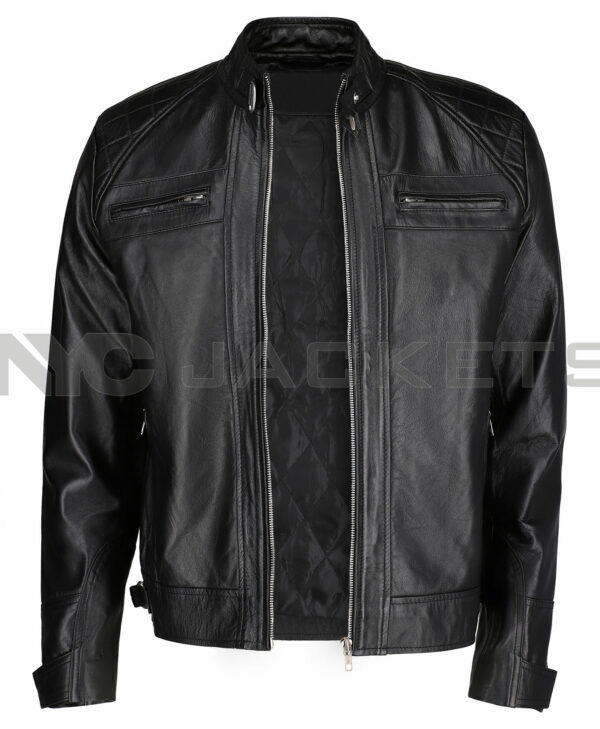 Diamond Black Biker Leather Jacket
