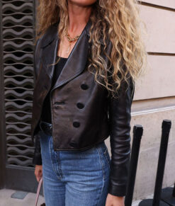 Doutzen Kroes Black Leatther Jacket