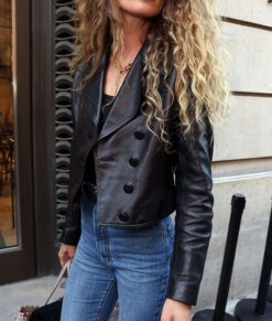 Doutzen Kroes Black Leatther Jacket