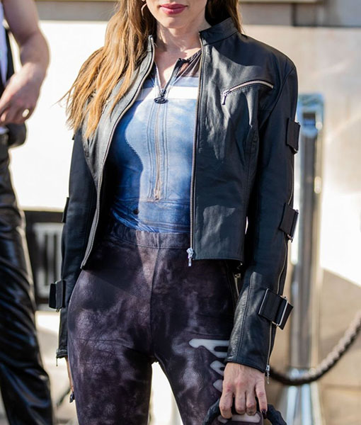 Julia Fox Black Leather Jacket