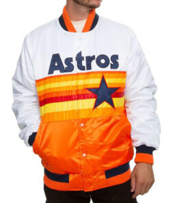 White And Orange Houston Astros Jacket