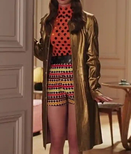 Emily Golden Coat in Emily in Paris S3
