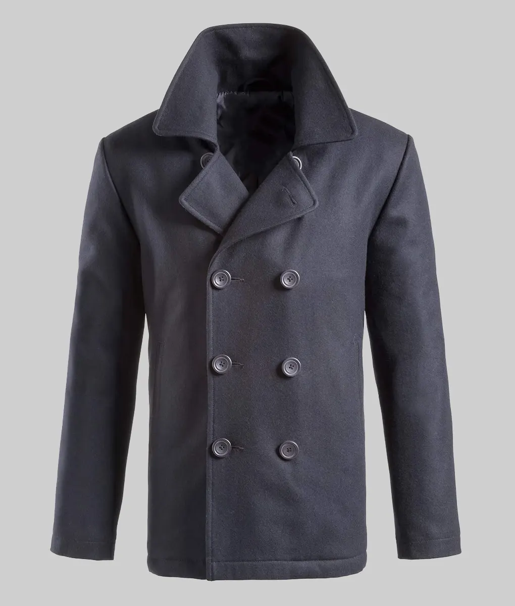 Men's Classic Surplus Navy Blue Pea Coat | NYCJackets