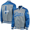 Mens Lions II Grey Satin Jacket