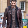Red One Chris Evans Brown Leather Jacket - Jack O’Malley Brown Leather Jacket | Men's Leather Coat - Front View