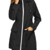 Womens Black Elastic Waist Rain Coat