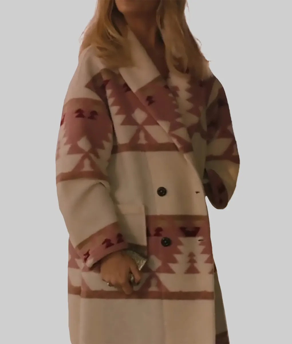 Beth Dutton Pink and White Coat Beth Dutton Aztec Coat