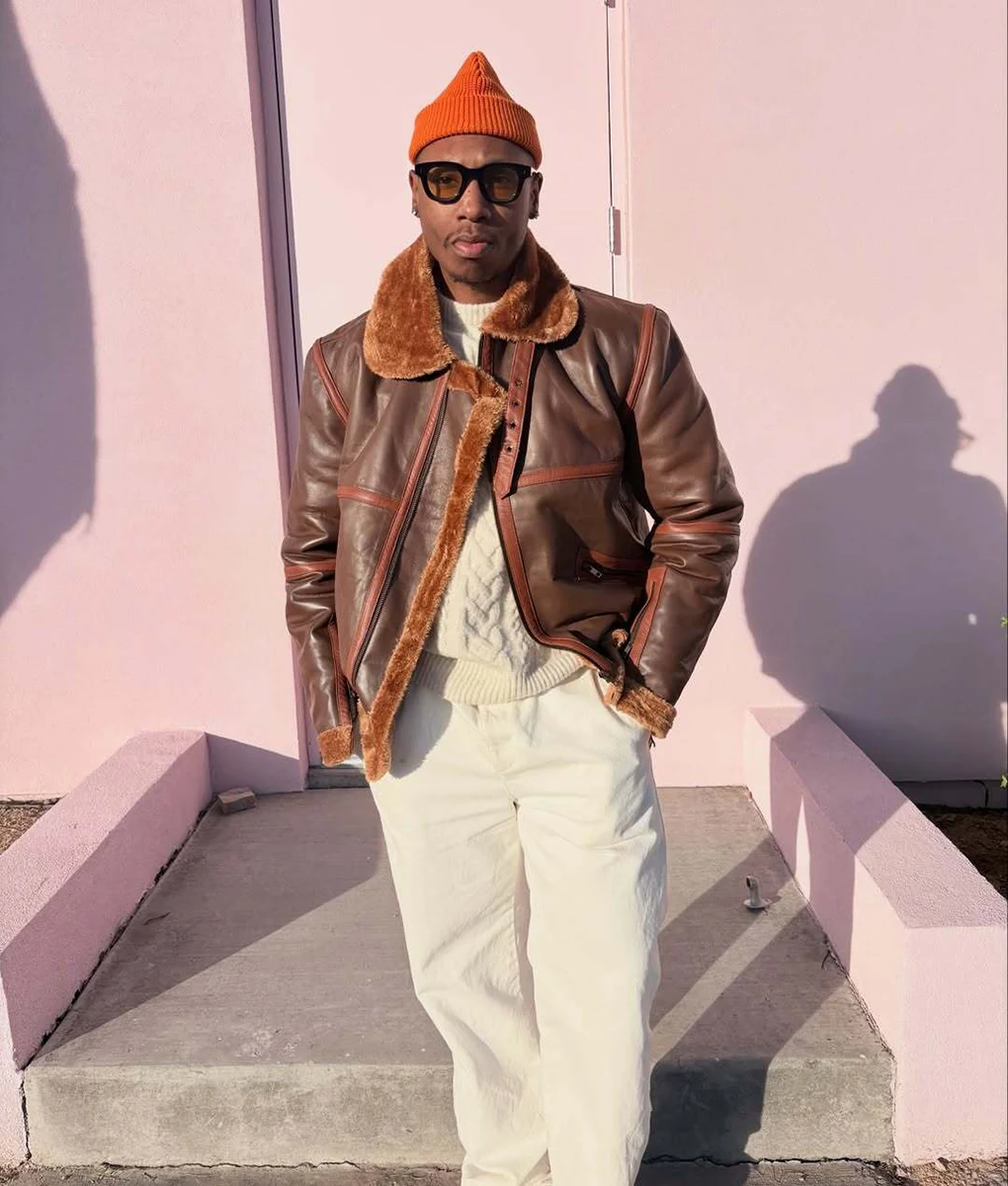 James Men's Brown B-3 Bomber Leather Jacket | NYC Jackets