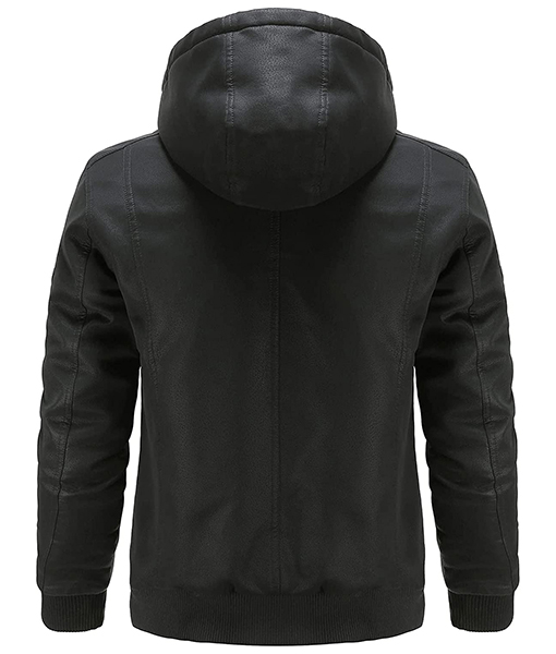Men's Classic Motorcycle Hooded Bomber Jacket