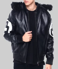 Ball Maxim”羊革“leather ”黒“bomber jacket Black Leather 8 Ball Jacket - 8 Ball Bomber Jacket | NYC Jackets
